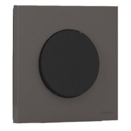 SCHNEIDER Odace Interrupteur va et vient/bouton poussoir noir onyx et plaque simple gris basalte