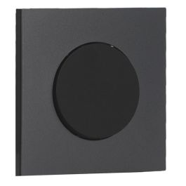 SCHNEIDER Odace Interrupteur va et vient/bouton poussoir noir onyx et plaque simple perle noire