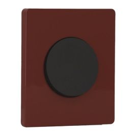 SCHNEIDER Odace Interrupteur va et vient/bouton poussoir noir onyx et plaque simple Architecte sienne émaillé