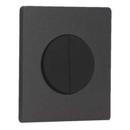 SCHNEIDER Odace Interrupteur double va et vient/bouton poussoir noir onyx et plaque simple Architecte perle noire