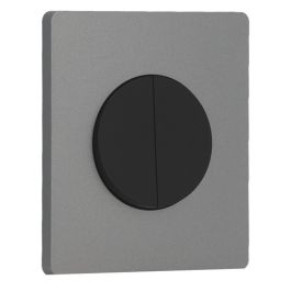 SCHNEIDER Odace Interrupteur double va et vient/bouton poussoir noir onyx et plaque simple titane