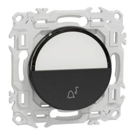SCHNEIDER Odace Bouton poussoir porte-étiquette noir onyx - S940246