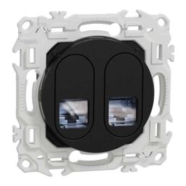SCHNEIDER Odace Prise double RJ45 grade 3TV catégorie 6a STP noir onyx - S940487