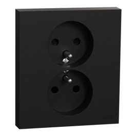 SCHNEIDER Odace Double prise de courant 2P+T complet noir onyx - S941089
