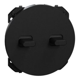 SCHNEIDER Odace Enjoliveur interrupteur double va et vient/poussoir à levier noir onyx- S949211