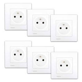 SIEMENS Delta Viva Lot de 6 prises de courant 2P+T complet blanc