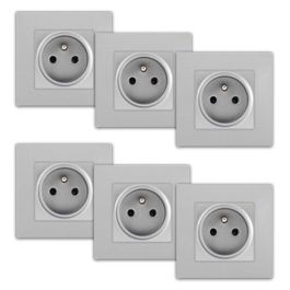 SIEMENS Delta Viva Lot de 6 prises de courant 2P+T complet silver
