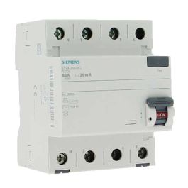 SIEMENS Interrupteur différentiel tétrapolaire 63A 30mA type AC 4 modules 400V