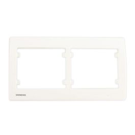 SIEMENS Delta Iris Plaque double horizontale blanc