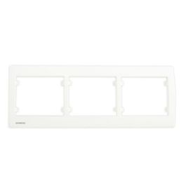 SIEMENS Delta Iris Plaque triple horizontale blanc