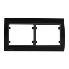 SIEMENS Delta Iris Plaque double horizontale métal noir