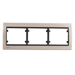 SIEMENS Delta Iris Plaque triple horizontale métal champagne