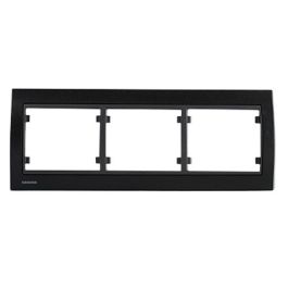 SIEMENS Delta Iris Plaque triple horizontale métal noir