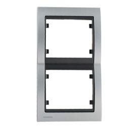 SIEMENS Delta Iris Plaque double verticale métal alu silver