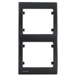 SIEMENS Delta Iris Plaque double verticale métal noir