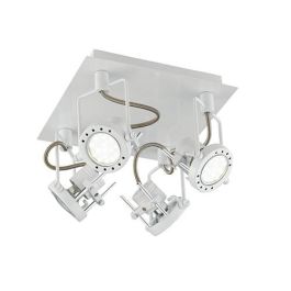 INTEC Rampe 4 spots GU10 Techno 230V 5W 400lm 2700K 25x16x25cm blanc - SPOT-TECHNO-PL4 BCO