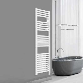 THERMOR Riva 4 étroit Sèche-serviettes électrique blanc satin avec soufflerie 1500W - 471588