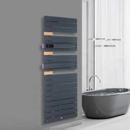 THERMOR Allure 3 virtuose Sèche-serviettes électrique connecté ardoise avec soufflerie 1750W mât à gauche - 483107