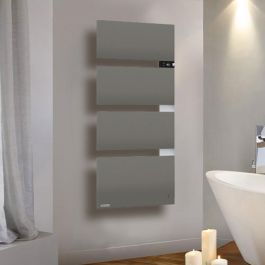 THERMOR Symphonik Sèche-serviettes électrique connecté roche/alu avec soufflerie 1750W mât à droite - 490613