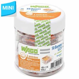 WAGO S221 50 mini bornes de connexion rapide 2 entrées pour fils souples et rigides - 221-412