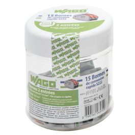 WAGO S222 15 bornes de connexion rapide 2 entrées pour fils souples et rigides - 222-412