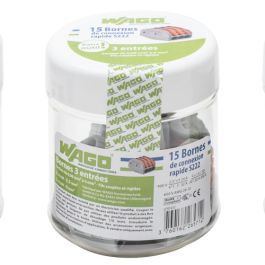WAGO S222 15 bornes de connexion rapide 3 entrées pour fils souples et rigides - 222-413