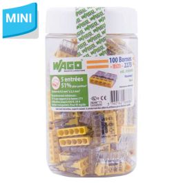 WAGO S2273 100 mini bornes de connexion rapide 5 entrées pour fils rigides - 2273-205