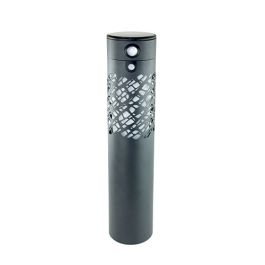 WATT & HOME Balise potelet LED solaire à détection Allegra 250lm métal noir - 401313