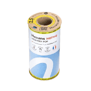 bobine de 100m de fil électrique H07VU 2,5mm² bleu Nexans Mobiway Pop