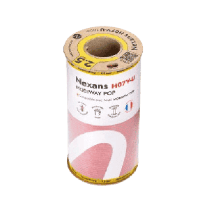 Bobine de 100m de fil électrique rigide H07VU Nexans Mobiway Pop 2,5mm² rouge