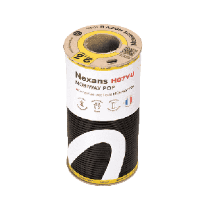 Fil électrique rigide H07VU 2.5² noir NEXANS Mobiway Pop bobine de 100m