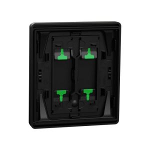 Enjoliveur pour double va et vient/bouton poussoir/plaque simple SCHNEIDER Odace Integral Architecte coloris noir onyx
