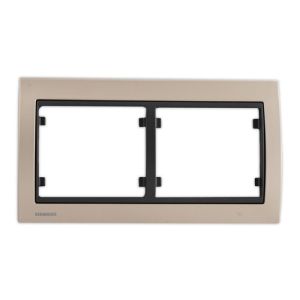 SIEMENS Delta Iris Plaque double horizontale - Métal champagne