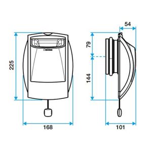 ALDES BAP'SI Bouche d'extraction standard à cordelette15-30m3/h sans fut - schéma