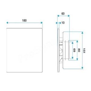 ALDES Kit bouche autoréglable ColorLINE D80 blanc - schéma