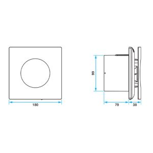 Extracteur d'air permanent blanc Aldes Inea H D100 - schéma