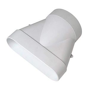 Raccord mixte droit Aldes minigaine 60x200mm D125mm en plastique rigide blanc.