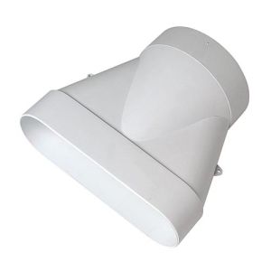 Raccord mixte droit Aldes minigaine 60x200mm D125mm en plastique rigide blanc.
