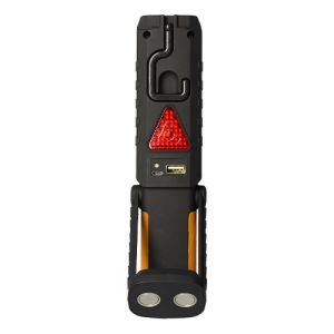 Lampe torche LED rechargeable Arlux BX3 noire et orange - vue de dos