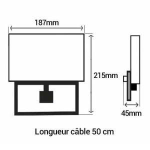 Projecteur extérieur extra plat à détecteur Kali Arlux - dimensions