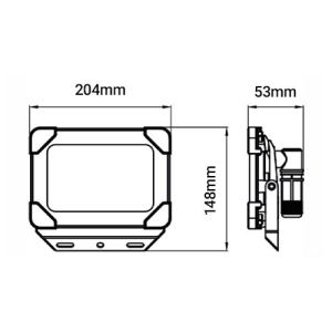 Dimensions du projecteur LED Arlux Kreon 50W IP65