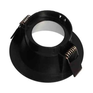 Support de spot basse luminance rond fixe 88mm avec douille GU10 ARLUX Naxos noir et argent - vue de dos