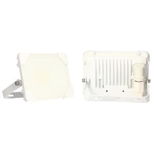 Projecteur extérieur led blanc arlux kreon - vue de profil et vue de dos