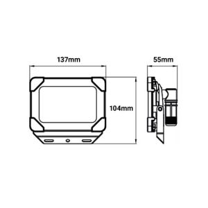 Dimensions du projecteur extérieur LED Arlux Kreon