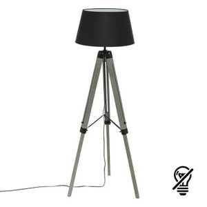 Lampadaire trépied noir H.145cm Atmosphera Runo