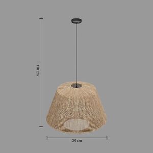 Dimensions suspension Jily en corde naturelle D29 d'Atmosphera