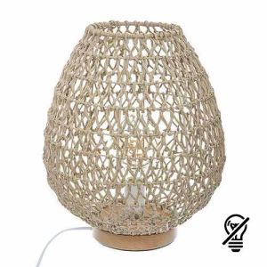 Lampe à poser Etel Atmosphera, hauteur 35,5 cm, bois naturel, E27, 230V