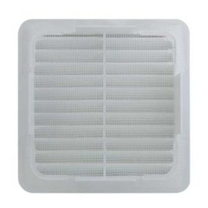 Grille d'aération AUTOGYRE PVC à emboiter 120x120mm avec moustiquaire blanc - vue de face