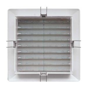 AUTOGYRE Grille d'aération PVC à clipser 135x135mm avec moustiquaire blanc - vue arrière
