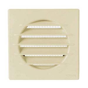 Grille d'aération sable encastrable PVC carrée Autogyre de 126mm x 126mm - vue de face